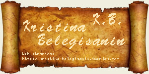 Kristina Belegišanin vizit kartica